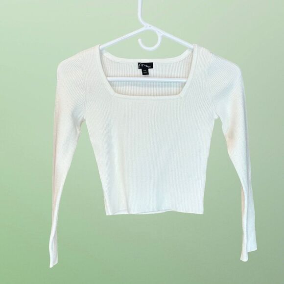 NWT Art Class Girls Ribbed Square Neck Sweater Cream/Ivory Med (8) - Picture 10 of 13